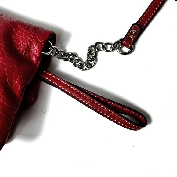 Nine West Women's Pink Textured Vegan Leather Chain Strap Wallet Crossbody Bag - Picture 11 of 14